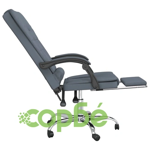 Масажен наклоняем офис стол, тъмносив, кадифе ➤ топ цена ➤ sorbe.bg