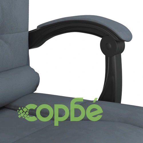 Масажен наклоняем офис стол, тъмносив, кадифе ➤ топ цена ➤ sorbe.bg