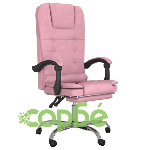 Масажен наклоняем офис стол, розов, кадифе ➤ топ цена ➤ sorbe.bg