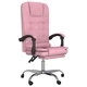 Масажен наклоняем офис стол, розов, кадифе