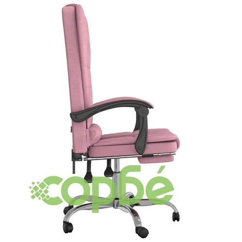 Масажен наклоняем офис стол, розов, кадифе ➤ топ цена ➤ sorbe.bg