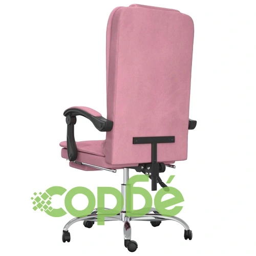 Масажен наклоняем офис стол, розов, кадифе ➤ топ цена ➤ sorbe.bg