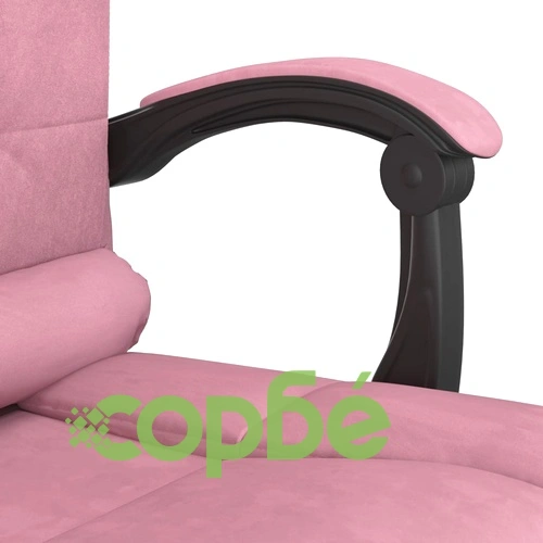 Масажен наклоняем офис стол, розов, кадифе ➤ топ цена ➤ sorbe.bg