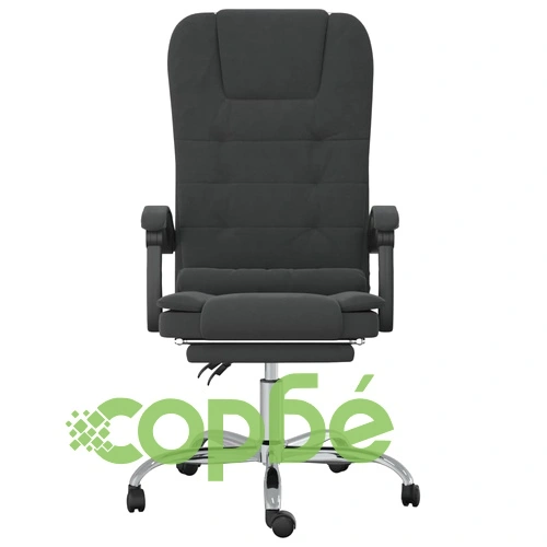 Масажен наклоняем офис стол, черен, кадифе ➤ топ цена ➤ sorbe.bg