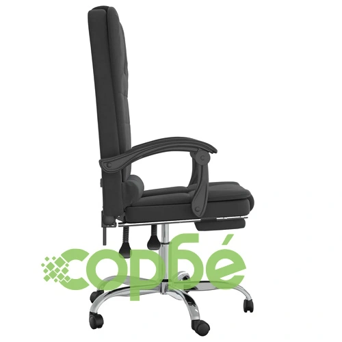 Масажен наклоняем офис стол, черен, кадифе ➤ топ цена ➤ sorbe.bg