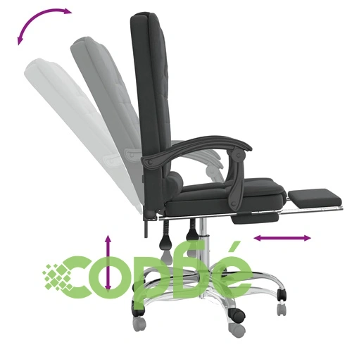 Масажен наклоняем офис стол, черен, кадифе ➤ топ цена ➤ sorbe.bg