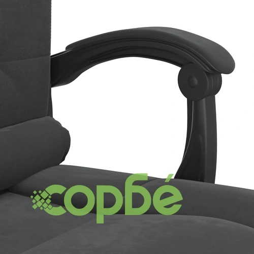 Масажен наклоняем офис стол, черен, кадифе ➤ топ цена ➤ sorbe.bg