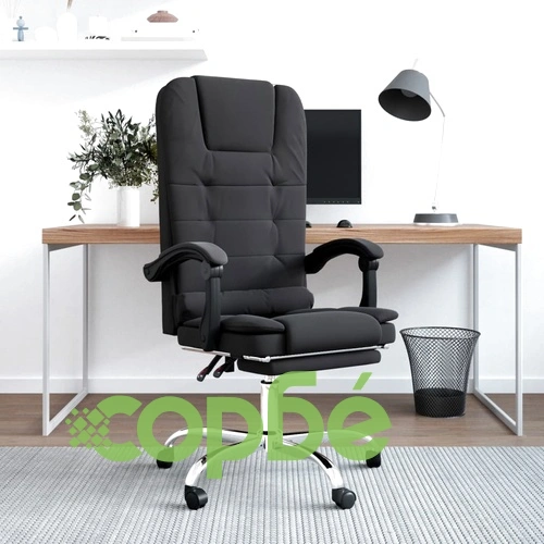 Масажен наклоняем офис стол, черен, кадифе ➤ топ цена ➤ sorbe.bg
