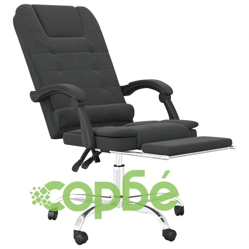 Масажен наклоняем офис стол, черен, изкуствена кожа ➤ топ цена ➤ sorbe.bg