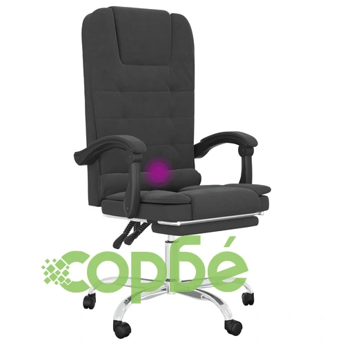 Масажен наклоняем офис стол, черен, изкуствена кожа ➤ топ цена ➤ sorbe.bg