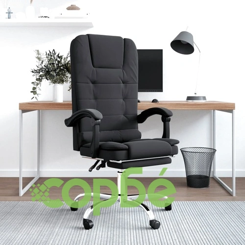 Масажен наклоняем офис стол, черен, изкуствена кожа ➤ топ цена ➤ sorbe.bg
