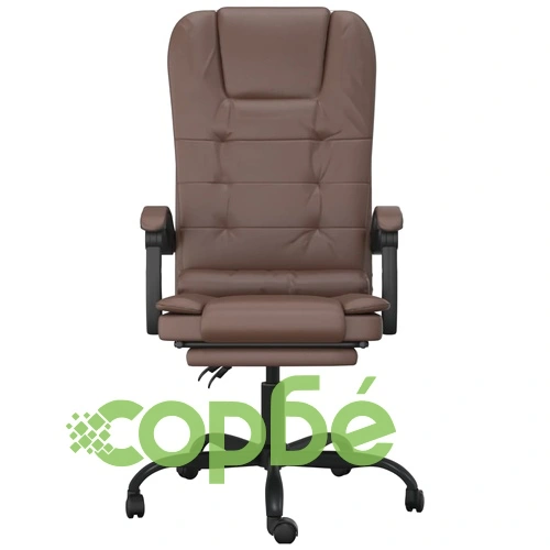 Масажен наклоняем офис стол, кафяв, изкуствена кожа ➤ топ цена ➤ sorbe.bg