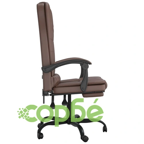 Масажен наклоняем офис стол, кафяв, изкуствена кожа ➤ топ цена ➤ sorbe.bg