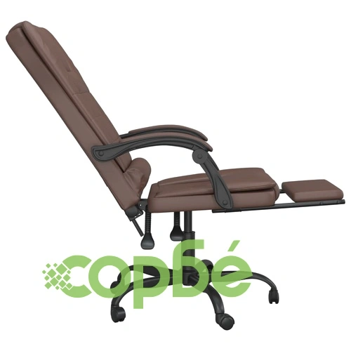 Масажен наклоняем офис стол, кафяв, изкуствена кожа ➤ топ цена ➤ sorbe.bg