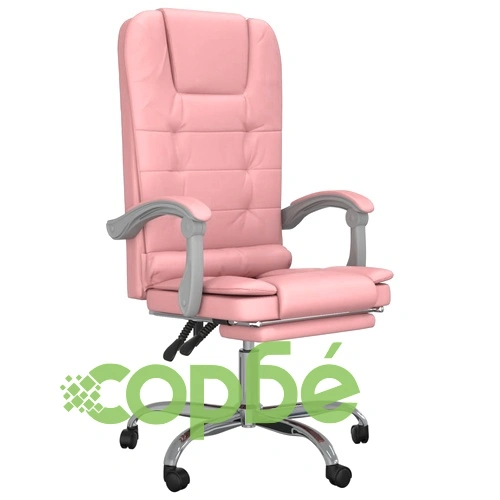 Масажен наклоняем офис стол, розов, изкуствена кожа ➤ топ цена ➤ sorbe.bg