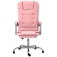 Масажен наклоняем офис стол, розов, изкуствена кожа