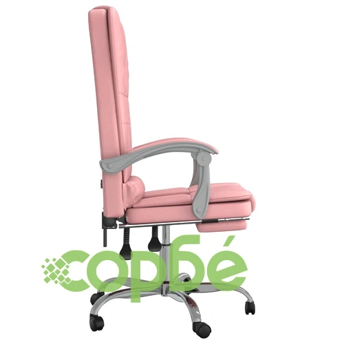 Масажен наклоняем офис стол, розов, изкуствена кожа ➤ топ цена ➤ sorbe.bg