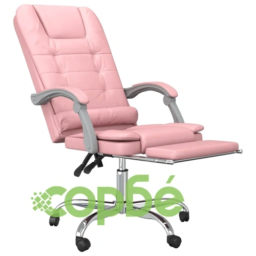 Масажен наклоняем офис стол, розов, изкуствена кожа ➤ топ цена ➤ sorbe.bg
