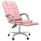 Масажен наклоняем офис стол, розов, изкуствена кожа