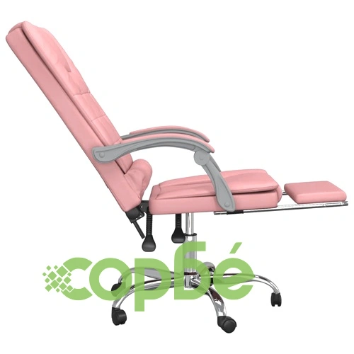 Масажен наклоняем офис стол, розов, изкуствена кожа ➤ топ цена ➤ sorbe.bg