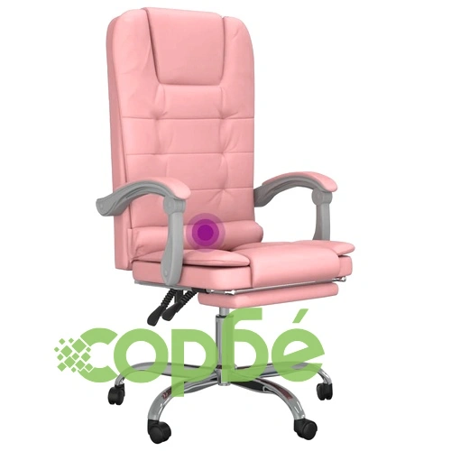 Масажен наклоняем офис стол, розов, изкуствена кожа ➤ топ цена ➤ sorbe.bg