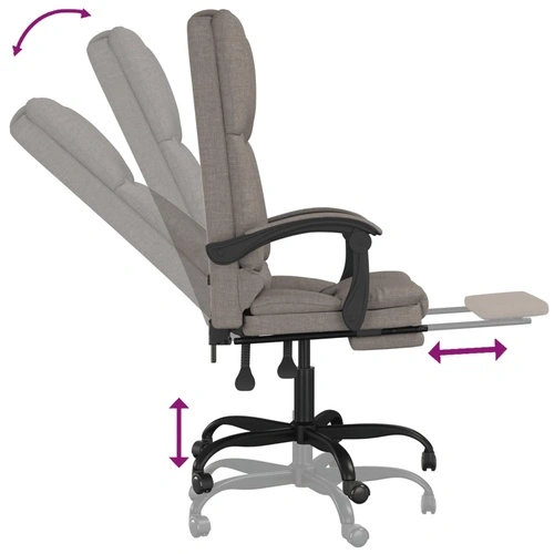 Масажен наклоняем офис стол, таупе, текстил ➤ топ цена ➤ sorbe.bg