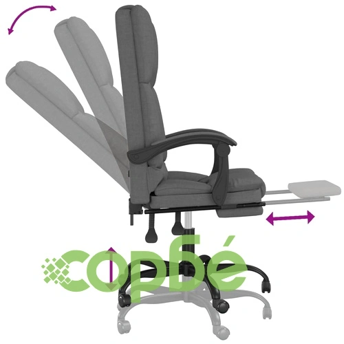 Масажен наклоняем офис стол, тъмносив, текстил ➤ топ цена ➤ sorbe.bg