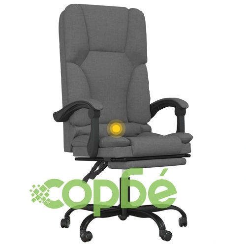 Масажен наклоняем офис стол, тъмносив, текстил ➤ топ цена ➤ sorbe.bg