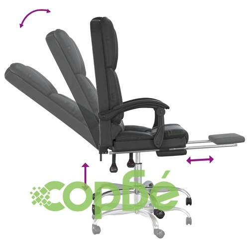 Масажен наклоняем офис стол, черен, изкуствена кожа ➤ топ цена ➤ sorbe.bg