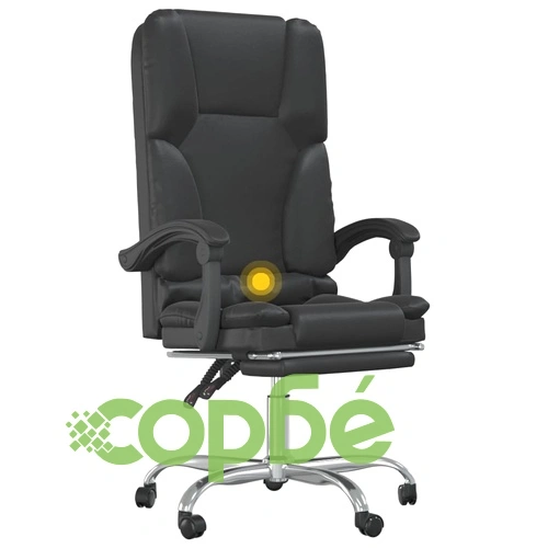 Масажен наклоняем офис стол, черен, изкуствена кожа ➤ топ цена ➤ sorbe.bg