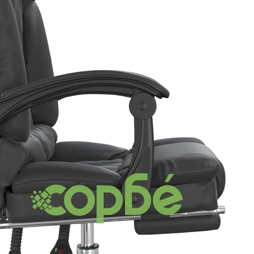 Масажен наклоняем офис стол, черен, изкуствена кожа ➤ топ цена ➤ sorbe.bg