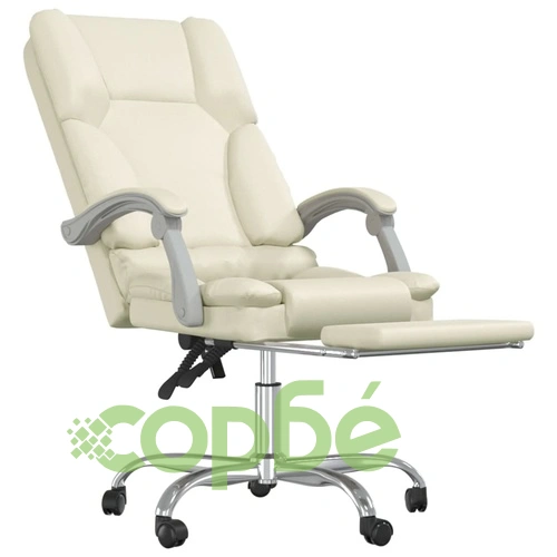Масажен наклоняем офис стол, кремав, изкуствена кожа ➤ топ цена ➤ sorbe.bg