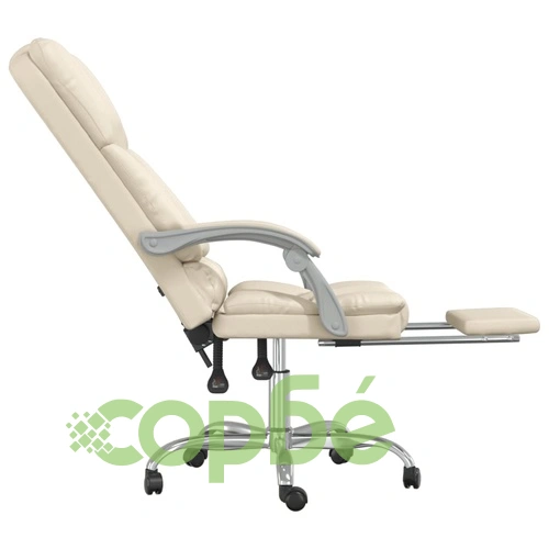 Масажен наклоняем офис стол, кремав, изкуствена кожа ➤ топ цена ➤ sorbe.bg