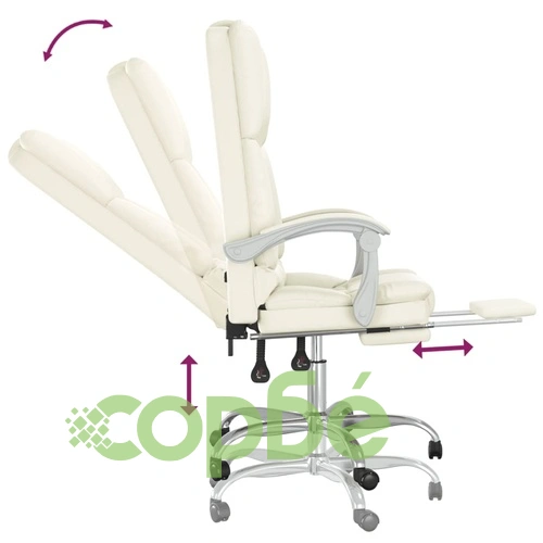 Масажен наклоняем офис стол, кремав, изкуствена кожа ➤ топ цена ➤ sorbe.bg