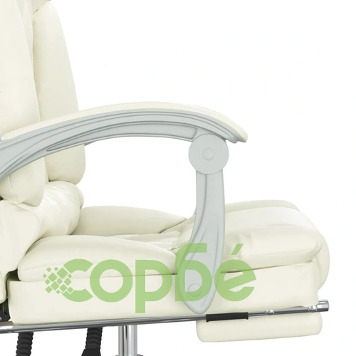 Масажен наклоняем офис стол, кремав, изкуствена кожа ➤ топ цена ➤ sorbe.bg