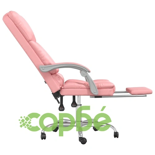 Масажен наклоняем офис стол, розов, изкуствена кожа ➤ топ цена ➤ sorbe.bg