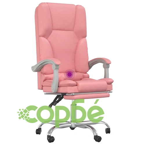 Масажен наклоняем офис стол, розов, изкуствена кожа ➤ топ цена ➤ sorbe.bg