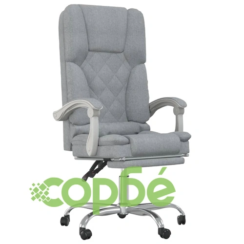 Масажен наклоняем офис стол, светлосив, текстил ➤ топ цена ➤ sorbe.bg