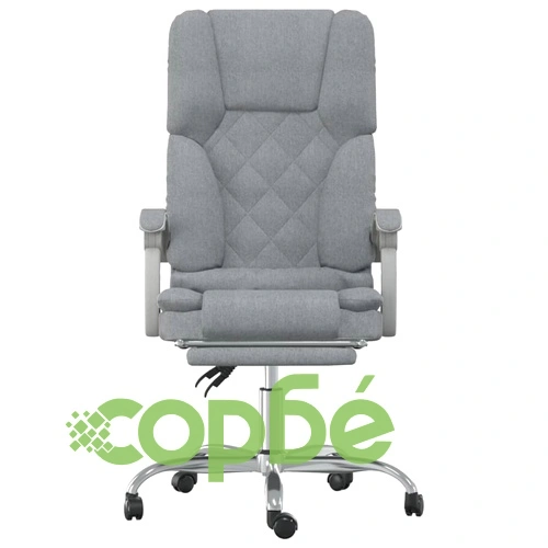 Масажен наклоняем офис стол, светлосив, текстил ➤ топ цена ➤ sorbe.bg