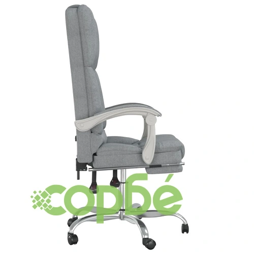 Масажен наклоняем офис стол, светлосив, текстил ➤ топ цена ➤ sorbe.bg