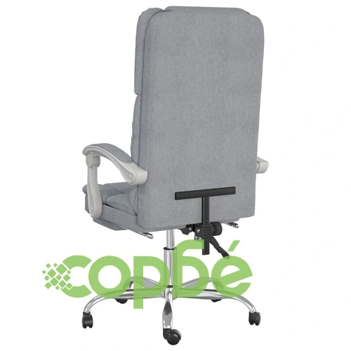 Масажен наклоняем офис стол, светлосив, текстил ➤ топ цена ➤ sorbe.bg