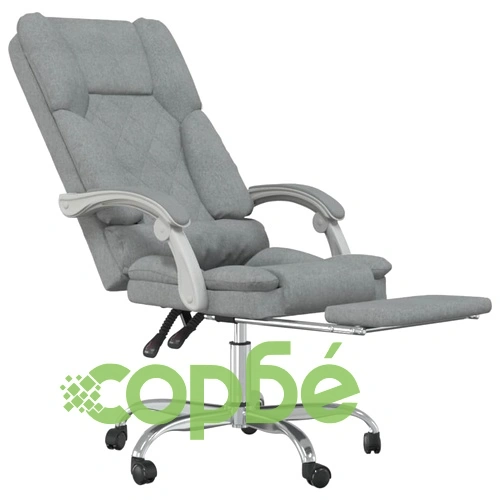 Масажен наклоняем офис стол, светлосив, текстил ➤ топ цена ➤ sorbe.bg