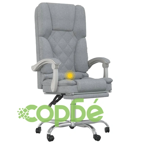 Масажен наклоняем офис стол, светлосив, текстил ➤ топ цена ➤ sorbe.bg