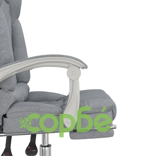 Масажен наклоняем офис стол, светлосив, текстил ➤ топ цена ➤ sorbe.bg