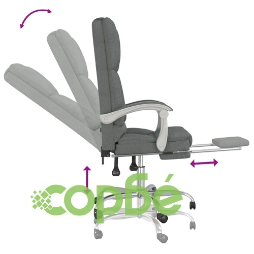 Масажен наклоняем офис стол, тъмносив, текстил ➤ топ цена ➤ sorbe.bg