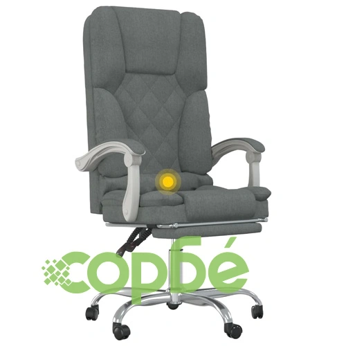 Масажен наклоняем офис стол, тъмносив, текстил ➤ топ цена ➤ sorbe.bg