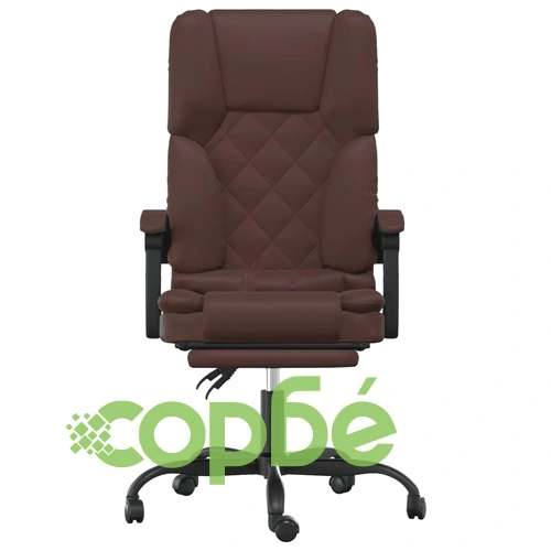 Масажен наклоняем офис стол, кафяв, изкуствена кожа ➤ топ цена ➤ sorbe.bg