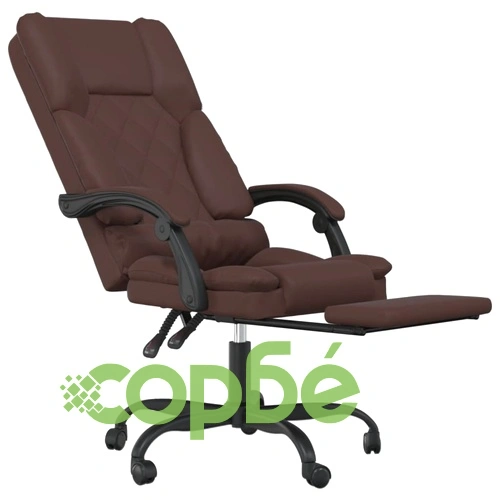 Масажен наклоняем офис стол, кафяв, изкуствена кожа ➤ топ цена ➤ sorbe.bg