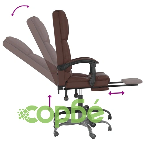 Масажен наклоняем офис стол, кафяв, изкуствена кожа ➤ топ цена ➤ sorbe.bg