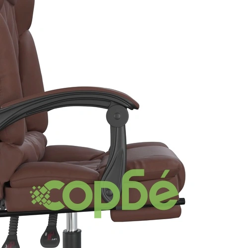 Масажен наклоняем офис стол, кафяв, изкуствена кожа ➤ топ цена ➤ sorbe.bg